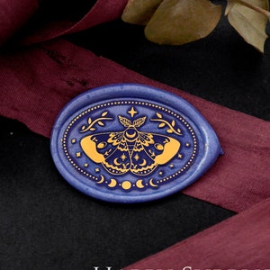 Wachs Siegel Stempel - 1 Stück 30 mm Oval Magische Motte Mond Sonne Galaxie Wax Stamp Kit/ Hochzeit Wachs Siegel Stempel/Sealing Wax Stamp