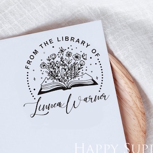 Library Stamp Personalized, Book Stamp Personalized, Teacher Stamp, From The Library of Stamp, Custom Self inking Book Embosser Rubber Stamp