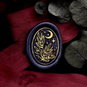 Wax Seal Stamp - 1pcs 30mm Oval Leaves Floral Galaxy Stamp / Wedding Wax Seal Stamp / Sealing Wax Stamp (WS1002)