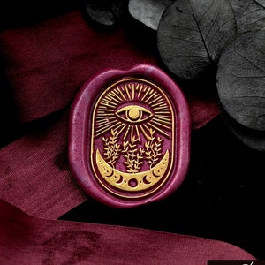 Wax Seal Stamp - 1Stk 30mm Oval Eye Sun Moon Galaxy Universe Stempel / Hochzeit Wax Seal Stamp / Siegelstempel (WS1008)