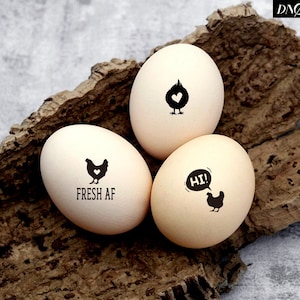 Eierstempel Set - Fresh AF Küken Ei Stempel, Individueller Eierkarton Stempel, Mix & Match - Fram Huhn Ei Stempel, Butt Nuggets Stempel