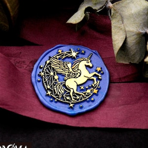 Wax Seal Stamp - 1Stk 30mm Galaxy Einhorn Stempel / Hochzeitsstempel / Siegelstempel (WS971) - SC/BT