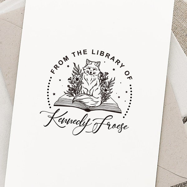 Library Stamp Personalized, Book Stamp Personalized, Teacher Stamp, From The Library of Stamp, Custom Self inking Book Embosser Rubber Stamp