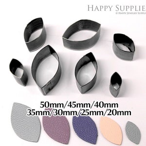 20-55mm Leaf Eye Teardop Leather Cutting Die Boucle d’oreille / Cuir Die Cut Mold / Boucles d’oreilles en cuir Die Cutter / Polymer Clay Cutters