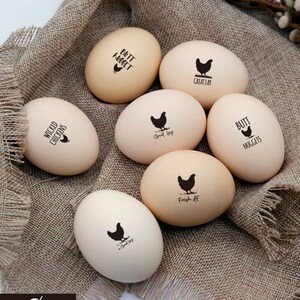 Eier Stempel Set - Küken Ei Stempel, Individueller Eierkarton Stempel, Mix & Match - Hühnerei Stempel, Butt Nuggets Stempel