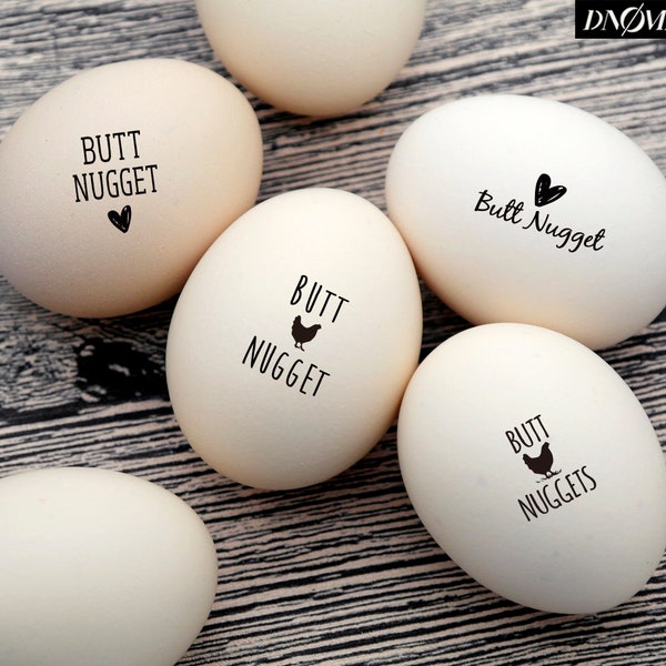 Egg Stamp Set - Butt Nuggets Egg Stamp, Custom Egg Carton Stamp, Mix & Match - Fram Chicken Egg Stamp, Butt Nuggets Rubber Stamp