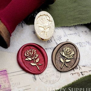 3D Wachssiegel Stempel - 1 Stück 3D Rose Blumen Wachssiegel Stempel / Benutzerdefinierte Wachssiegel Stempel / Hochzeit Siegelwachs Stempel (WS1056)