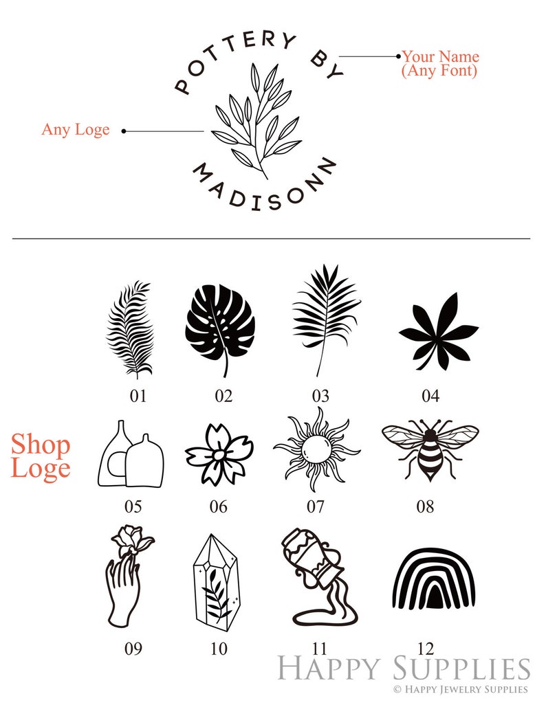 Custom Pottery Stamp Custom Clay Stamp Initial Ceramic Etsy