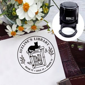 Book Stamps, Custom Library Stamp, Book Stamp Personalized, Teacher Stamp, From The Library of Stamp, Rubber Stamp, Book Embosser Stamp