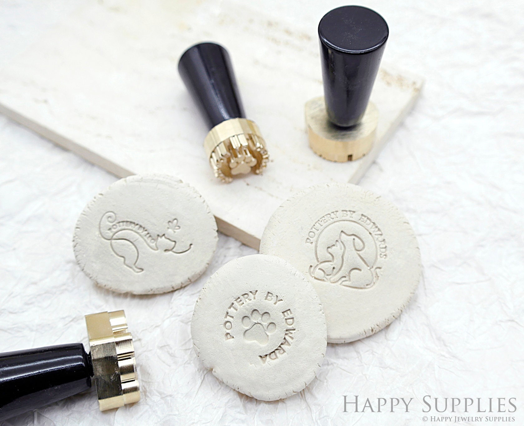 Custom Personalized Pet Pottery Stamp - Custom Dog & Cat Brass Clay Stamp for Unique Ceramics