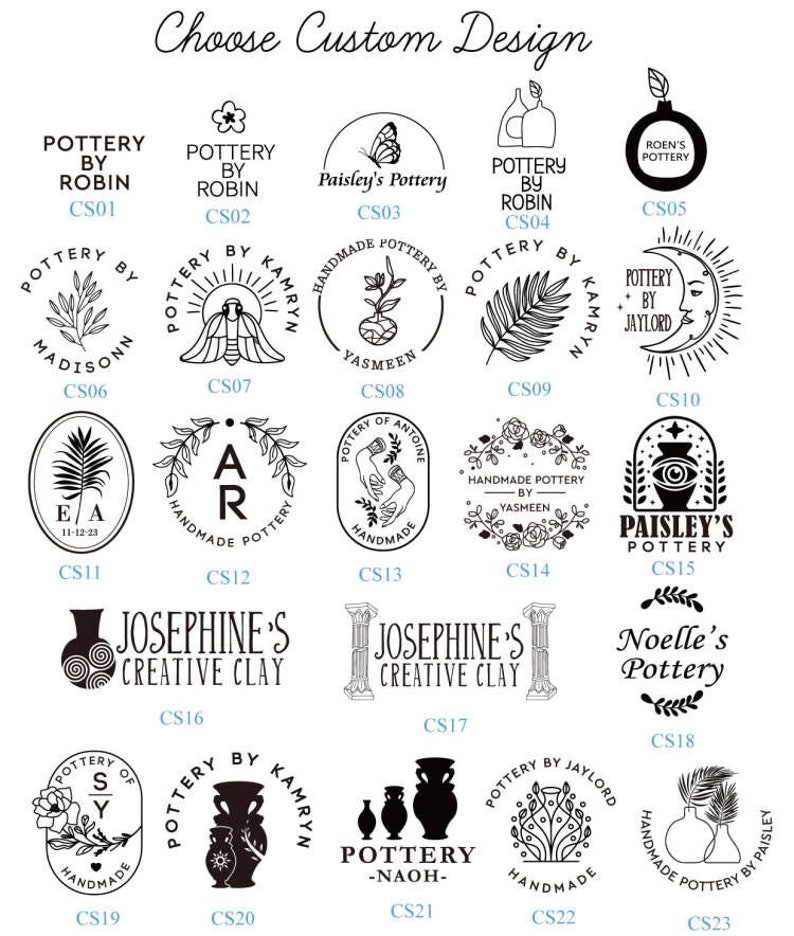 Custom Pottery Stamp Custom Clay Stamp Initial Ceramic Etsy