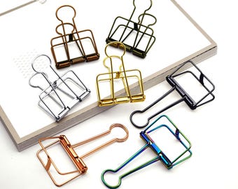 Clip de cola larga hueco de 51 mm/32 mm/19 mm, clip de carpeta, clip de libro para fijar materiales para ayudar en la creación