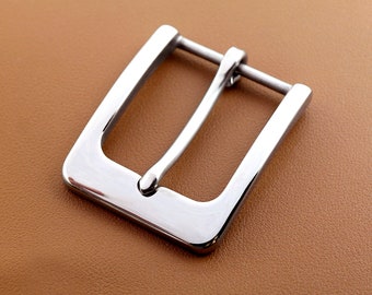 40mm Stainless Steel Belt Buckle, Shiny Finished Leather Buckle, Leather Strap Fastener Hardware, Leather Craft Belt Fitting