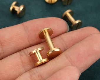 Trimming Shop Chicago - Rivetti A Vite Lunghi 10 Mm X 10 Mm, Testa Piatta, In Ottone - Foto 5