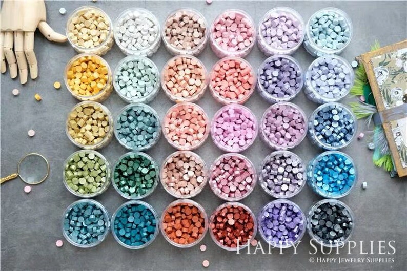 Sealing Wax Beads Wax Seal Beads For Wax Seal Stamp Wedding Invitation Gift Wrapping (SW-G&H) 35 Color for Choose 