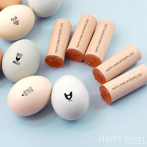 Eierstempel Set - Frisches Ei Stempel, Individueller Eierkarton Stempel, Mix & Match - Hühnerei Stempel, Butt Nuggets Stempel