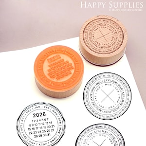 2026 Perpetual Calendar Stamp, Date Months Timeline Rubber Stamps, Journal Planner Wooden Stamp Set, Yearly Scrapbooking Stamp image 3