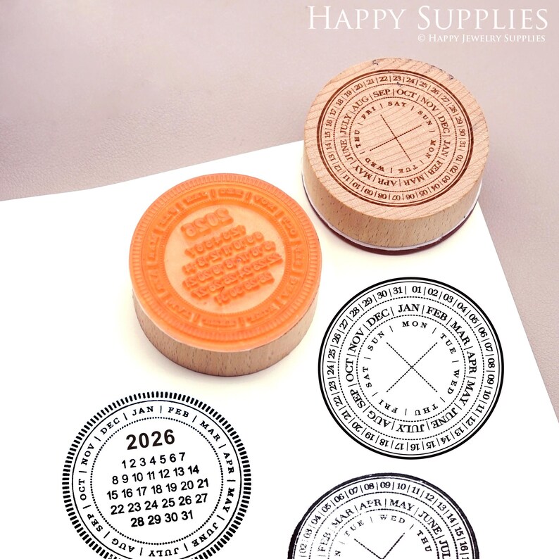 2026 Perpetual Calendar Stamp, Date Months Timeline Rubber Stamps, Journal Planner Wooden Stamp Set, Yearly Scrapbooking Stamp image 3