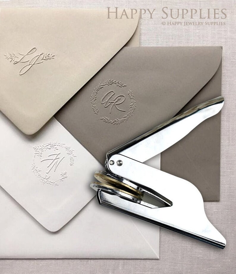 Custom Logo Embosser Stamp Custom Initials Embossing Stamp Etsy