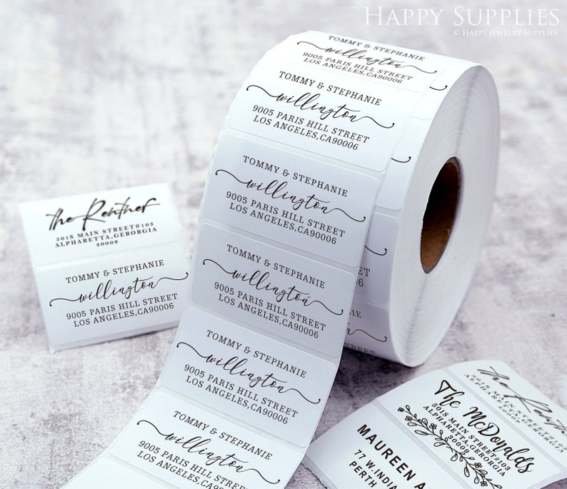 This is a roll of 30x60mm size printable return address labels stickers, you can custom your own details and use on your envelope when your post your mail for wedding or your business.