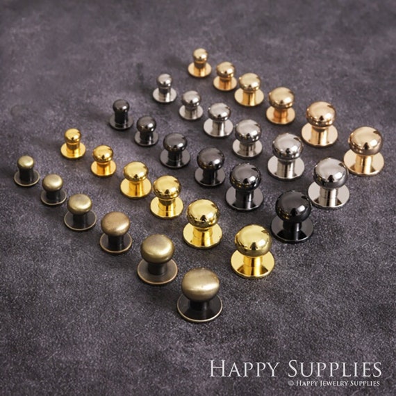 Brass Rivets and Studs For Leather, Round Head Brass Rivets and Studs for Handbags/ Screwed Studs / Brass Chicago Screw Rivets Belt Stud