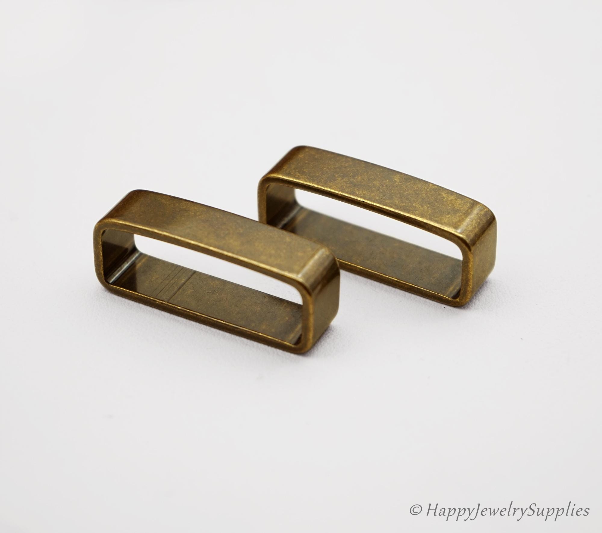 2pcs Bronze Brass Belt Loop Leather Belt Keepers Belt Fastener Closure ...