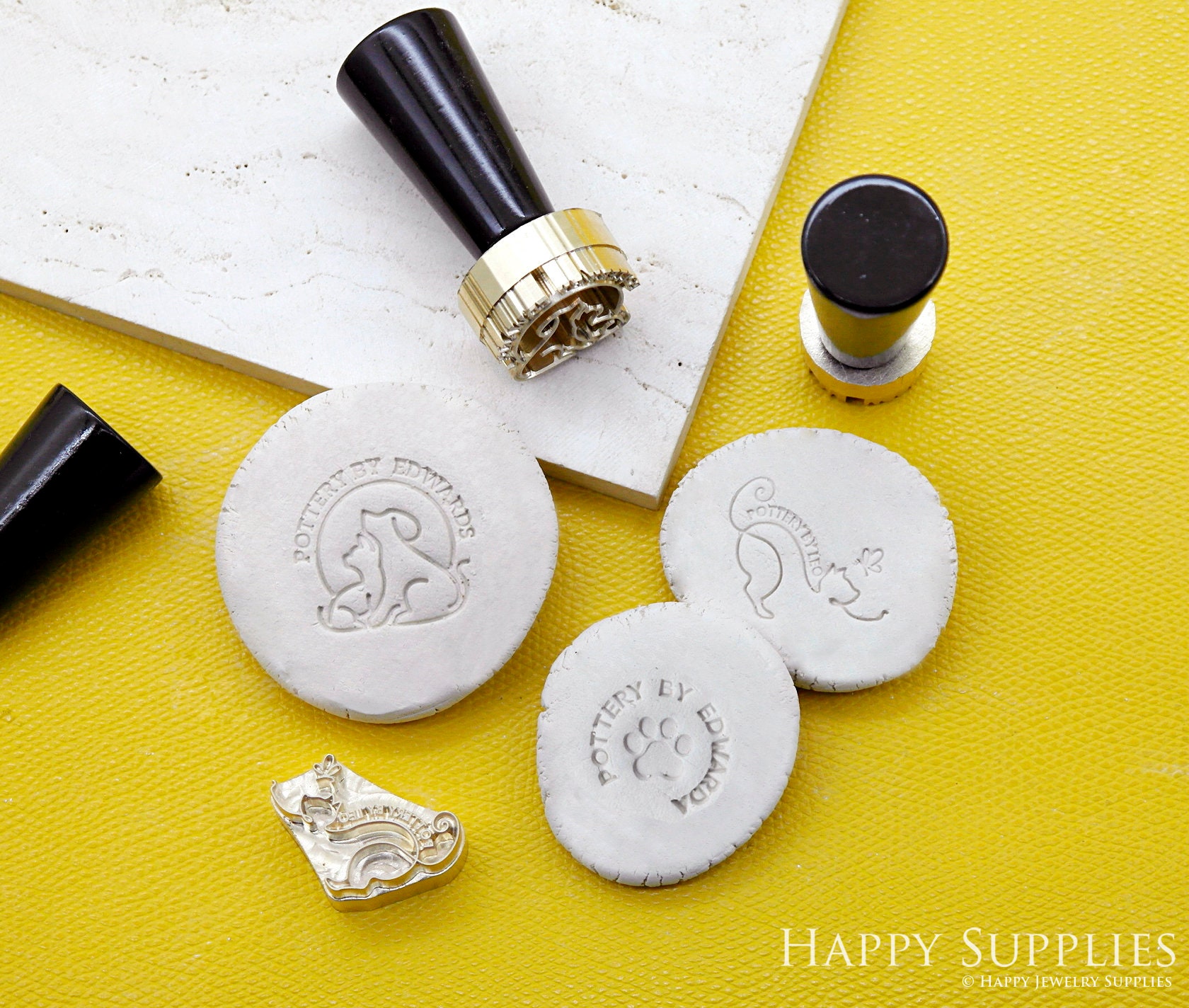 Custom Personalized Pet Pottery Stamp - Custom Dog & Cat Brass Clay Stamp for Unique Ceramics