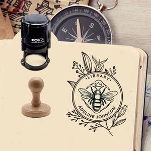 Library Stamp Personalized, Book Stamp Personalized, Teacher Stamp, From The Library of Stamp, Custom Self inking Book Embosser Rubber Stamp