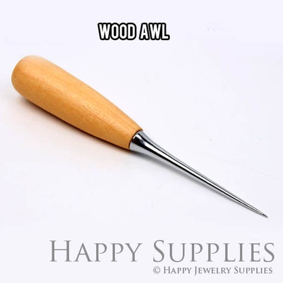 4 In 1 Leather Stitching Awl Wooden Handle Sewing Awl Hole Punch Tool For Leather  Sewing