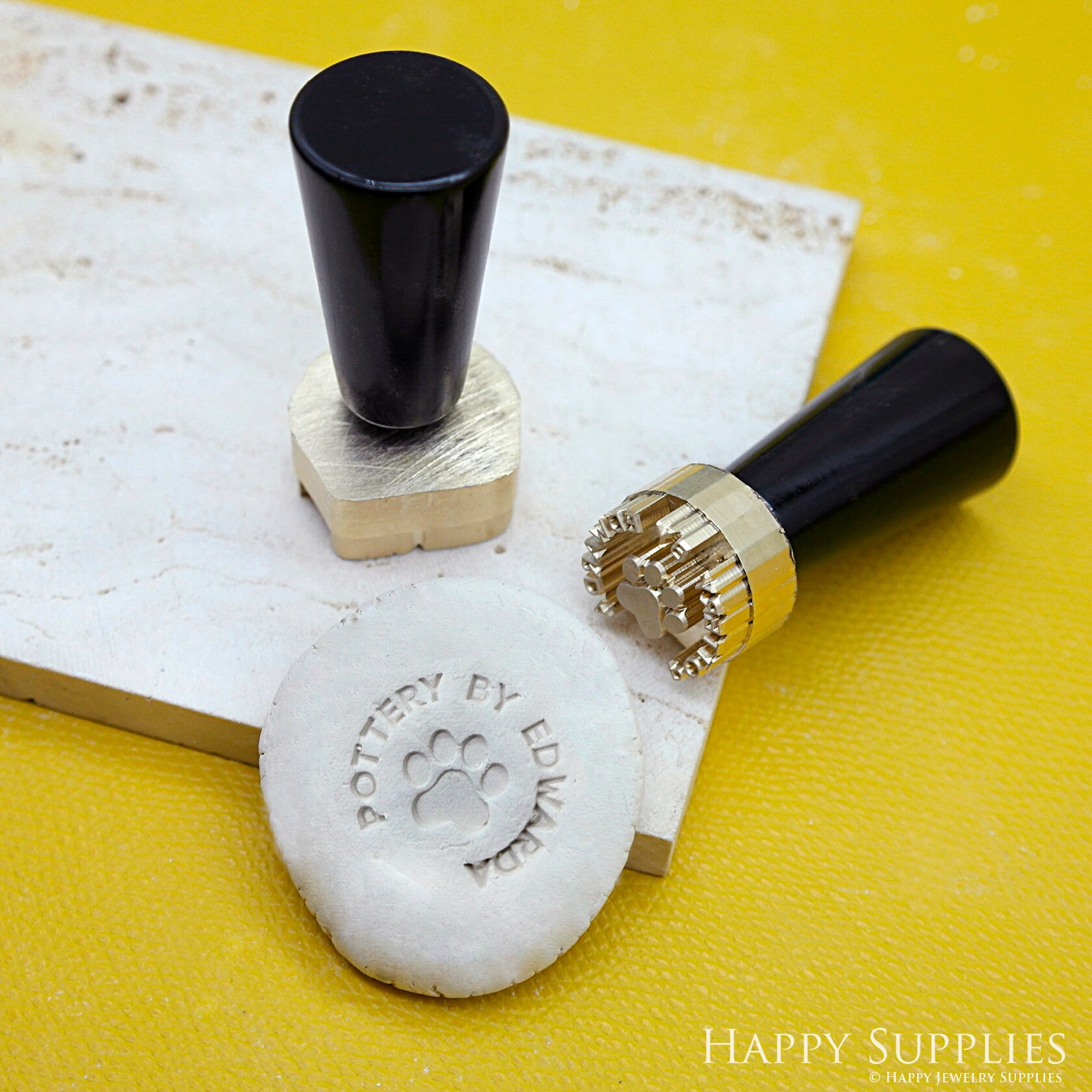 Custom Personalized Pet Pottery Stamp - Custom Dog & Cat Brass Clay Stamp for Unique Ceramics