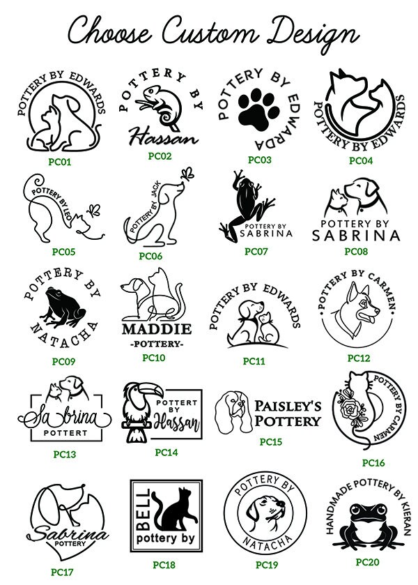 Custom Personalized Pet Pottery Stamp - Custom Dog & Cat Brass Clay Stamp for Unique Ceramics