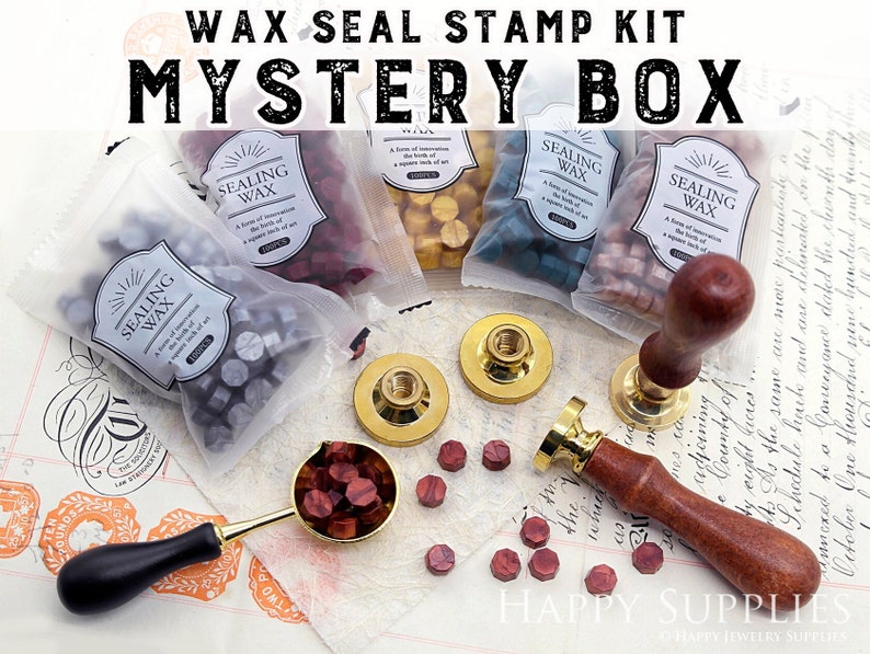 Mystery Box Wax Seal Stamp Kit Box, Junk Journal Kit Supplies image 1