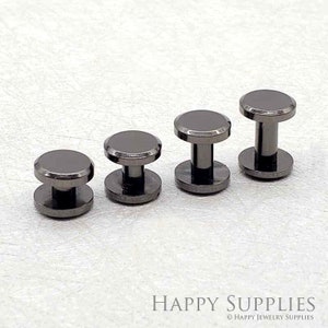 10MM pistola nera Chicago vite per pelle, 3/8 "pistola nera ottone rivetti, viti artigianali in pelle, viti piatte per la lavorazione del cuoio