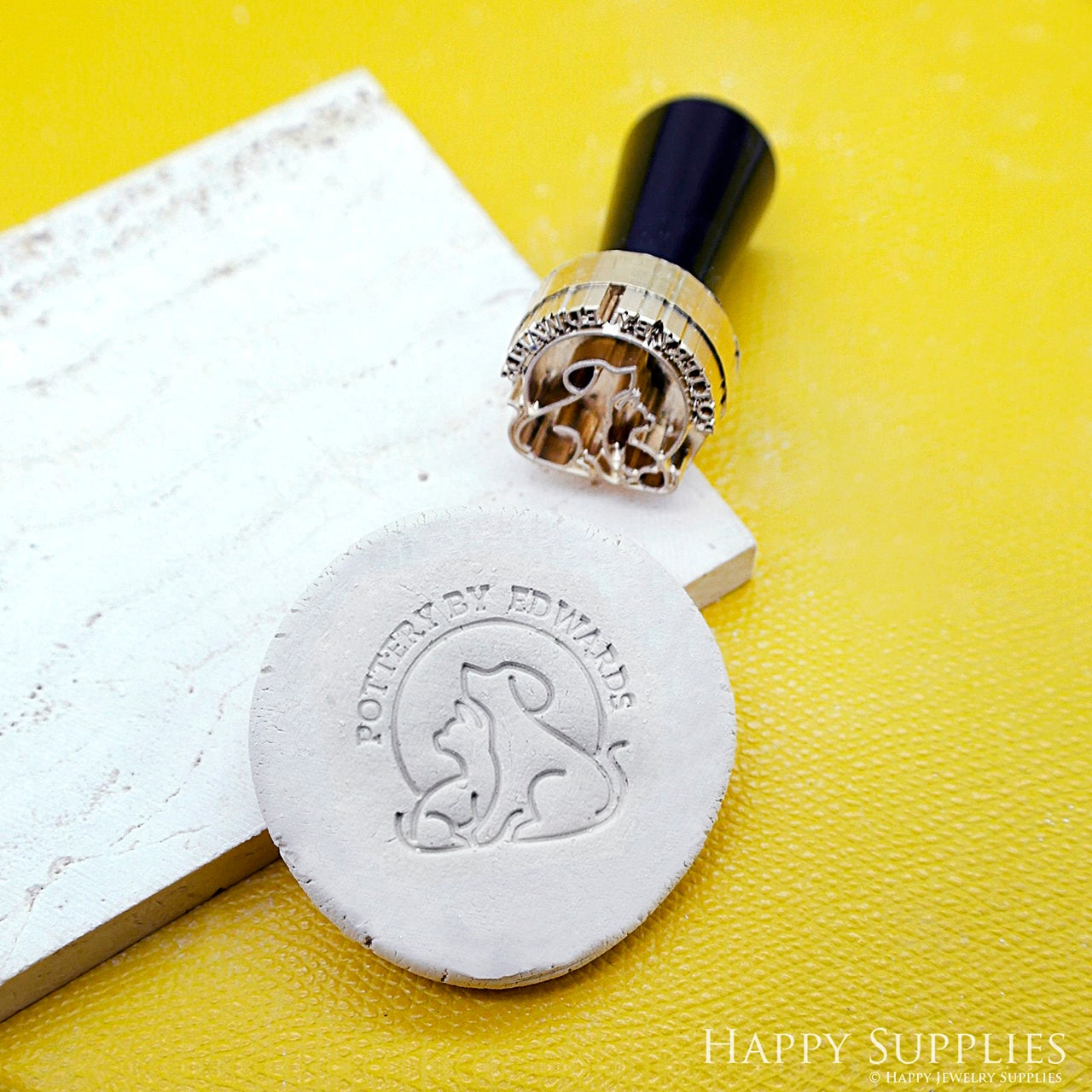Custom Personalized Pet Pottery Stamp - Custom Dog & Cat Brass Clay Stamp for Unique Ceramics