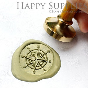 Wax Seal Stamp - 1pc Compass Wax Stamp, Sealing Wax Stamp Compass, Wax Seal Kit Metal Stamp, Wedding Stamp, Compass Wax Seal Stamp (WS065)