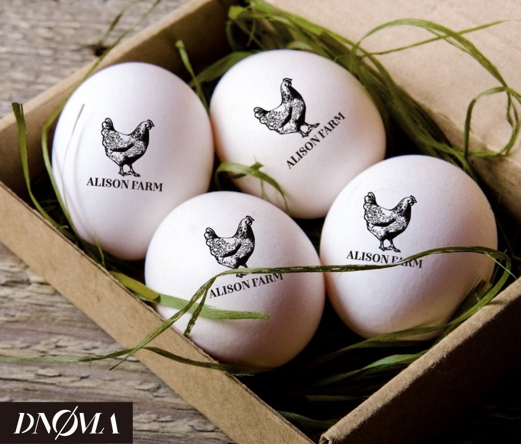  Self Inking Stamp for Personalized Egg Box Saying Farm Fresh  Egg Carton Stamp Then Your Farm Name as a Custom Stamps Self Inking for  Business Large Rubber Custom Stamp Size