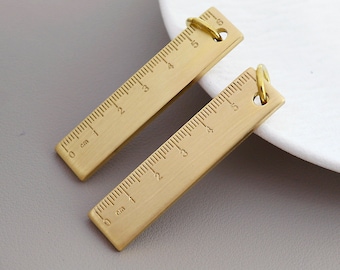 Mini Brass Ruler, Lovely Stationery, Solid Bbrass Ruler, Mini 2inches Ruler, Brass Keychain Ruler