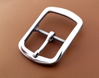 40mm Stainless Steel Belt Buckle Leather Strap Fastener Hardware, Shiny Finished Leather Craft Belt Fitting