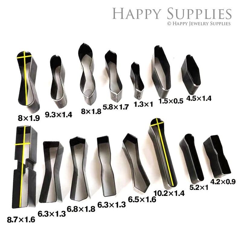 Zipper Punch Set of 15pcs Zipper Holder Leather Cutting Die Earring Clicker Steel Leather Die Cut Mold Leather Die Cutter