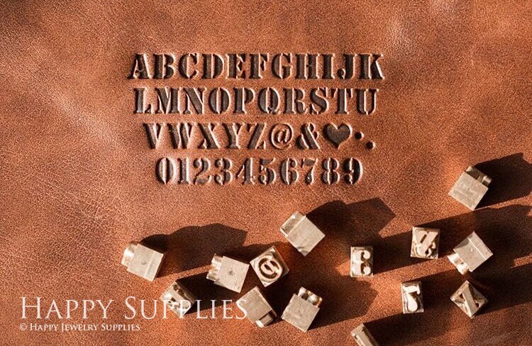 1/2 Alphabet Leather Stamping Kit 26pcs With Rod Steel Vintage  Personalized US
