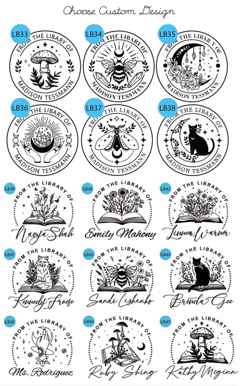 Custom Book Embosser Library Stamp Personalized Personalized Etsy