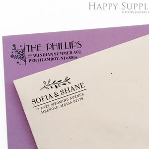 Moderne retouradresstempel | Aangepaste zelfinktende adresstempel | Adresstempel bruiloftsuitnodiging | Familiestempel | Rubberen minimale adresstempel