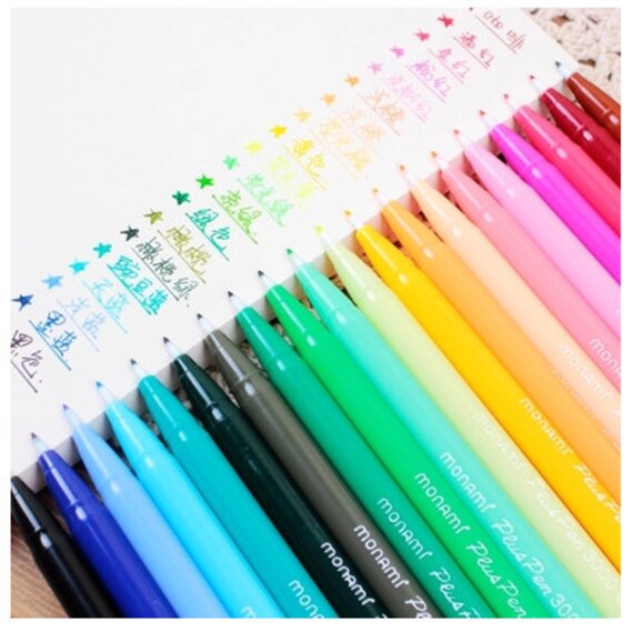 24 Color Korea Cute Stationery Gel Pen Set Watercolor Marker Etsy