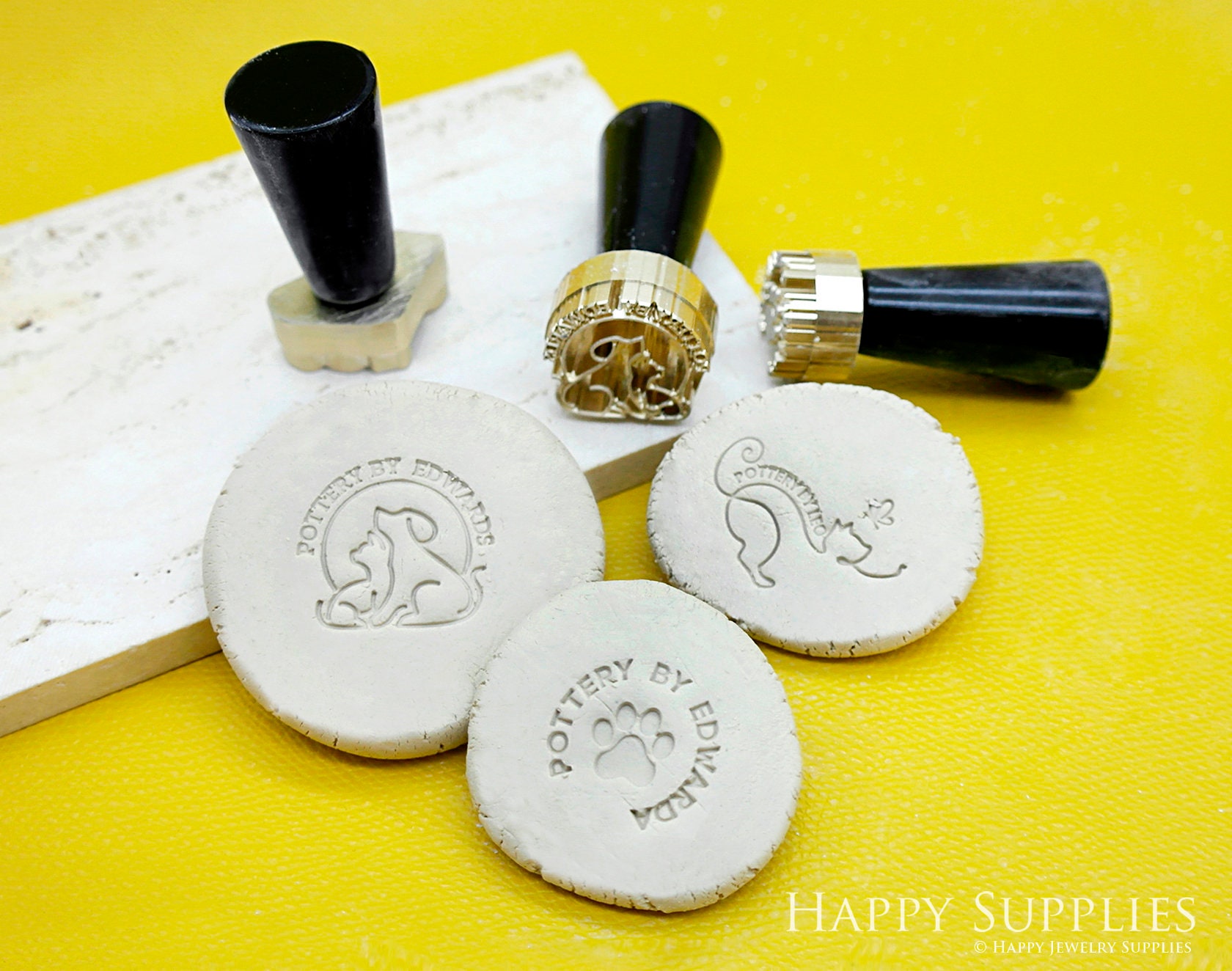 Custom Personalized Pet Pottery Stamp - Custom Dog & Cat Brass Clay Stamp for Unique Ceramics
