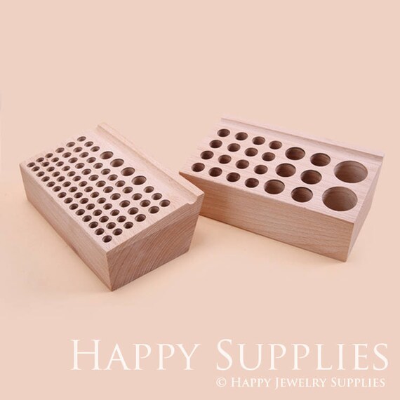 24 / 76 Holes Wood Design Stamp Organizerleathercrafts Tools Etsy