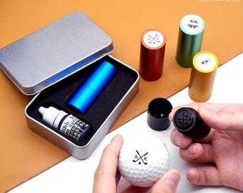 Custom Golf Ball Stamp Box, Personalized Golf Stamps, Gift for Golfer, Golf Ball Marker, Golf Accessories, Gifts For Men, Fathers Day Gift