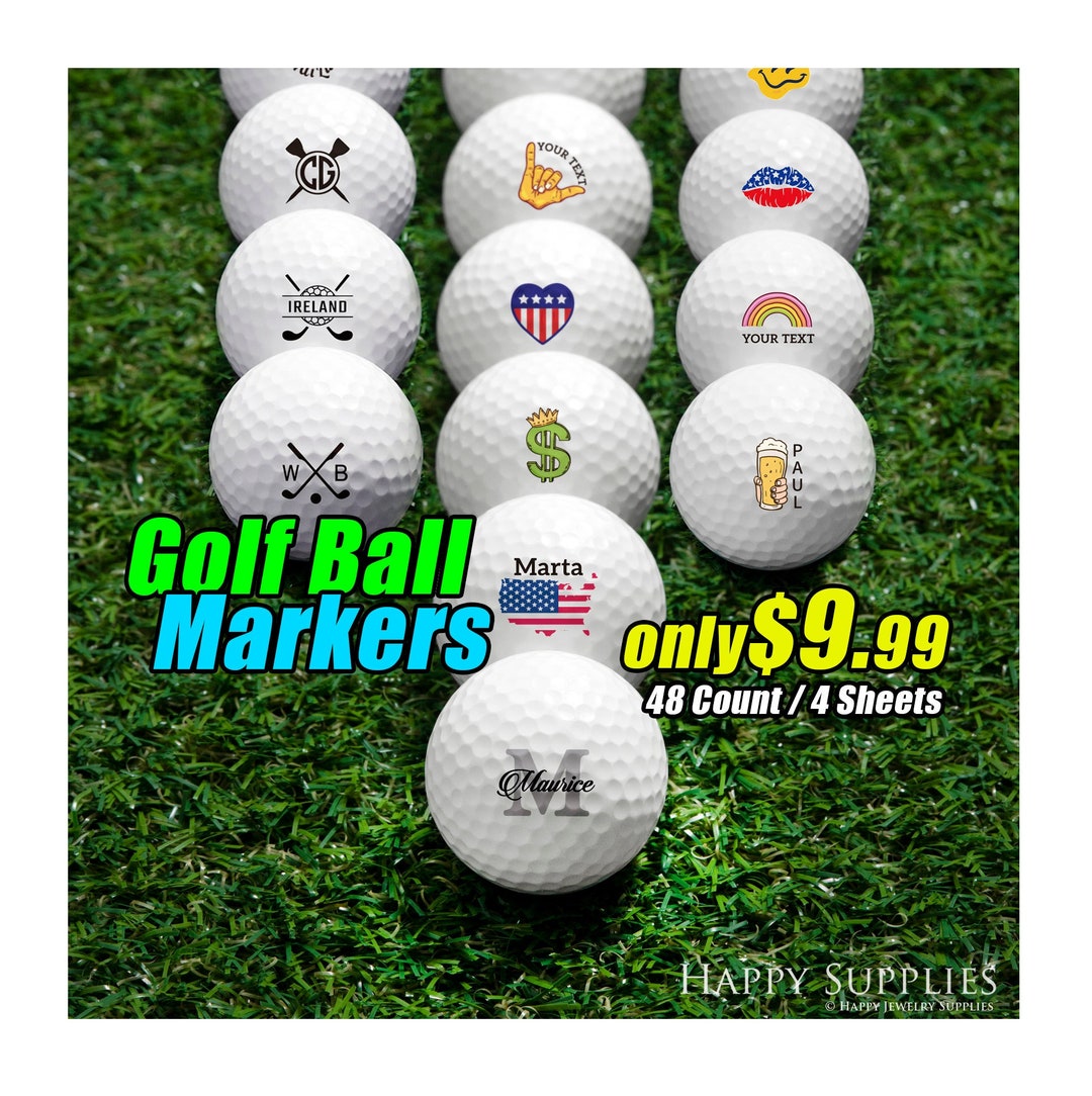 Custom Golf Ball Markers, 48pcs Personalized Golf Ball Marker Stamps ...