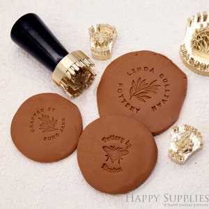 Custom Clay Stamp,Custom Pottery Stamp, Pottery Handmade Stamp,Initial Ceramic Stamp, Custom Soap Stamp in Brass, Polymer Clay Stamp
