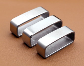 2pcs Stainless Steel Belt Loop Leather Belt Keepers Belt Fastener Closure 35/40mm