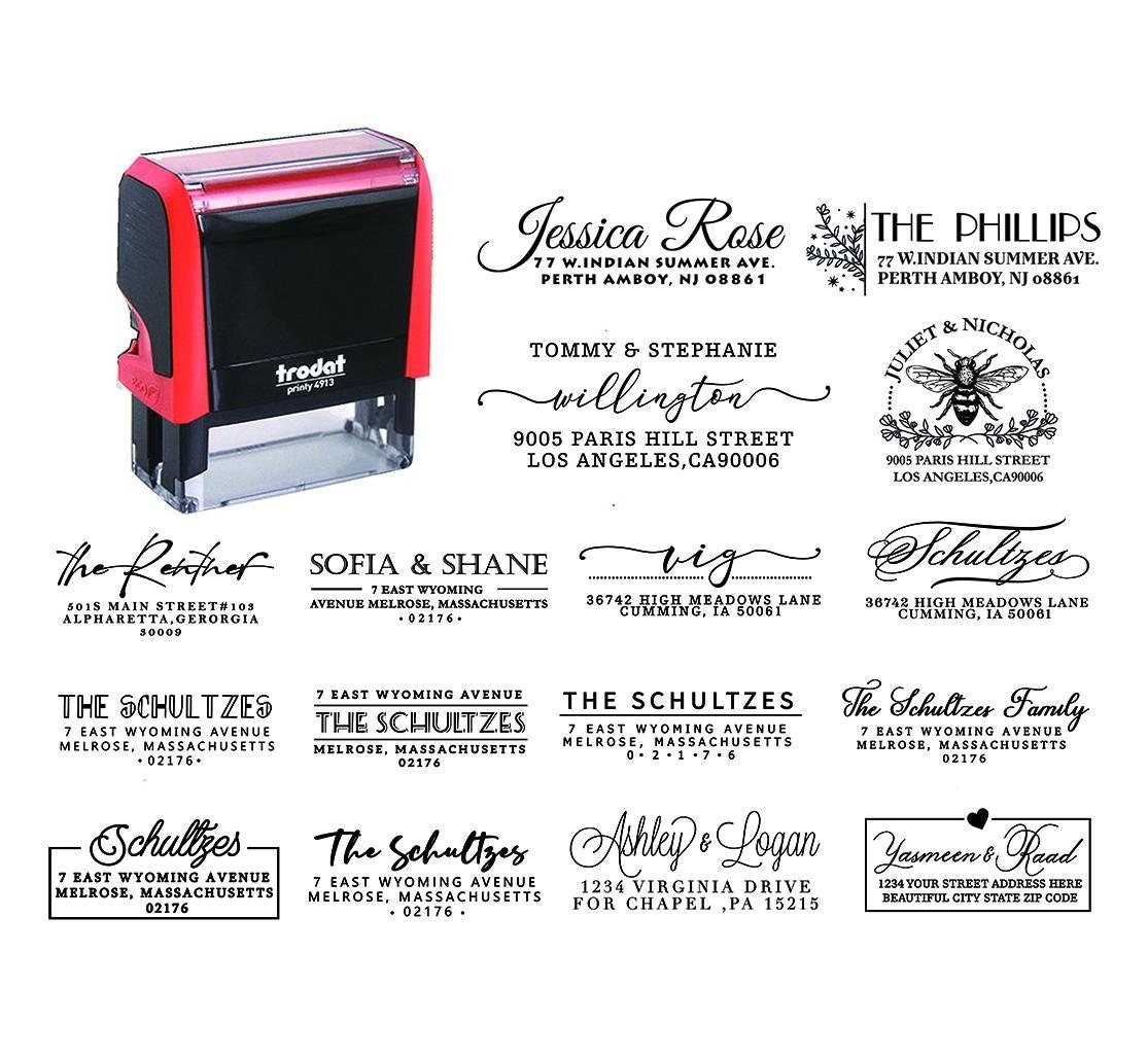 Address Stamp, Return Address Stamp, Floral Address Stamp, Custom Address Stamp, Self-inking Address Stamp, Rubber Return Address Stamp